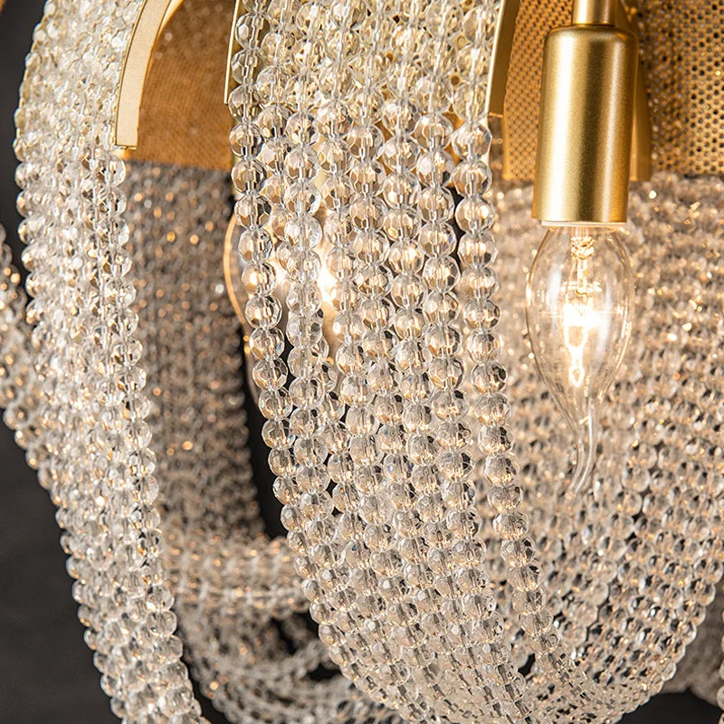 lustre en cristal de luxe pampilles modèle 	 pour hôtel