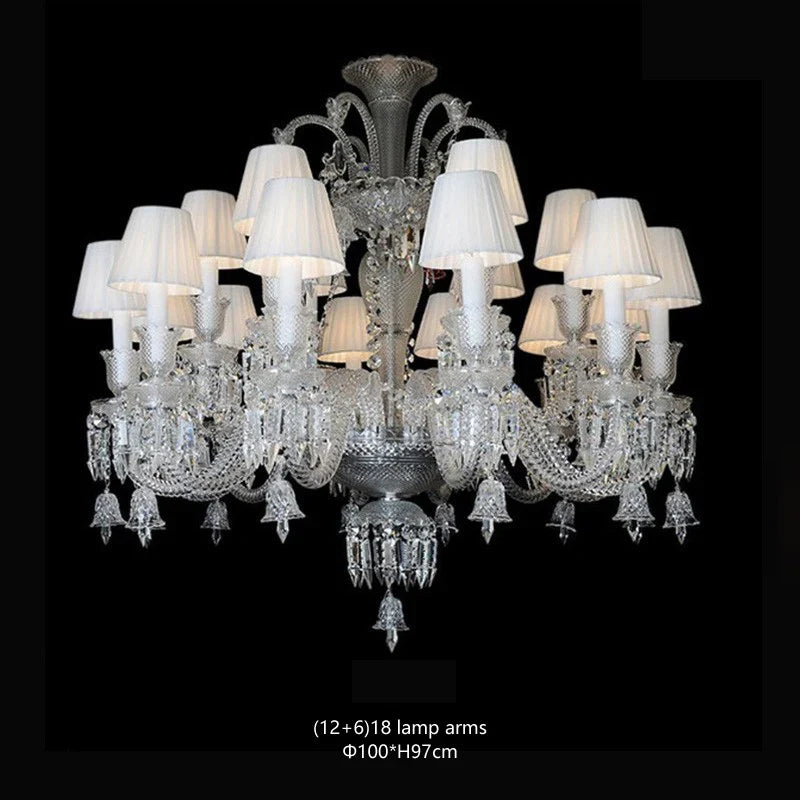 lustre en cristal transparent pour un éclairage élégant et raffiné