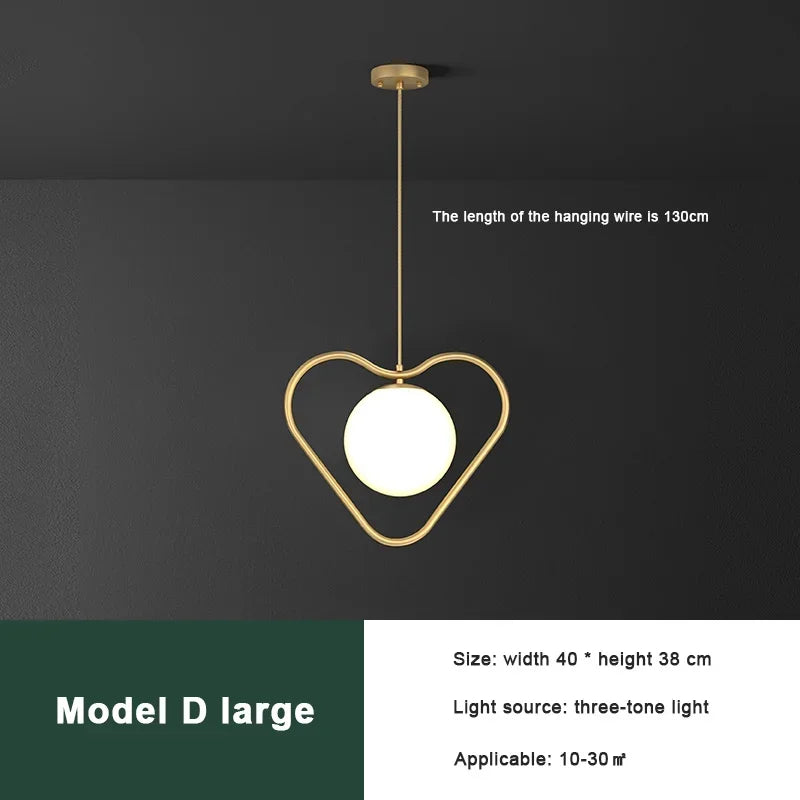 lustre led moderne minimaliste en verre pour hôtel