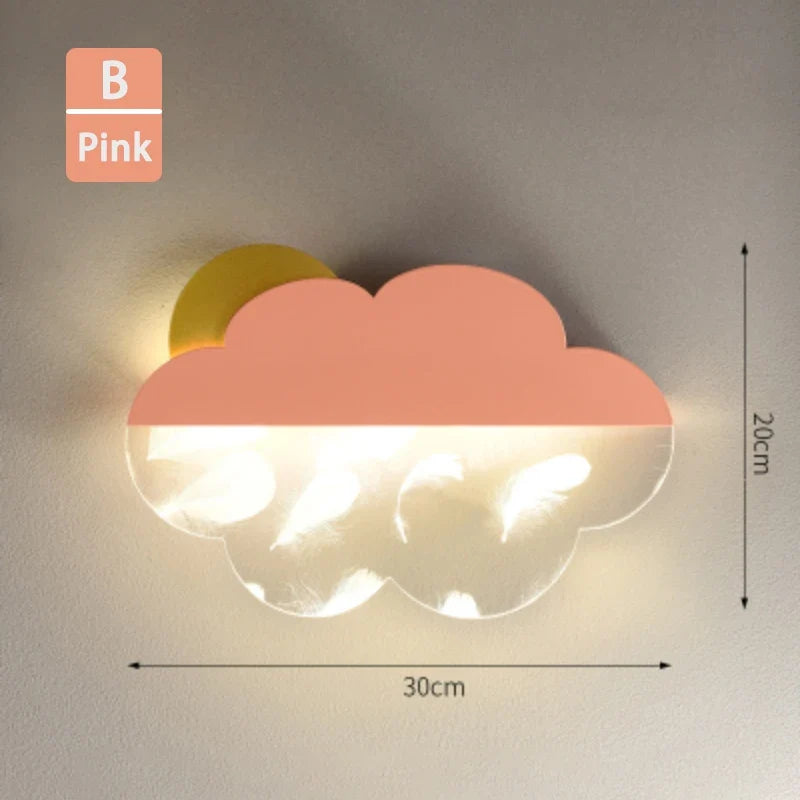 appliques murales nuages en plumes pour décoration enfant