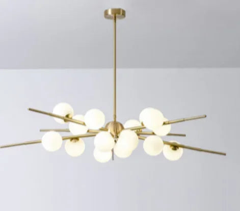lustre moderne led en verre boule pour décoration maison