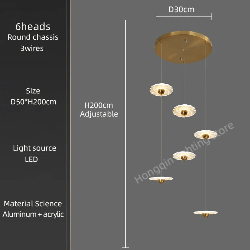 lustre moderne à led pour éclairage intérieur élégant