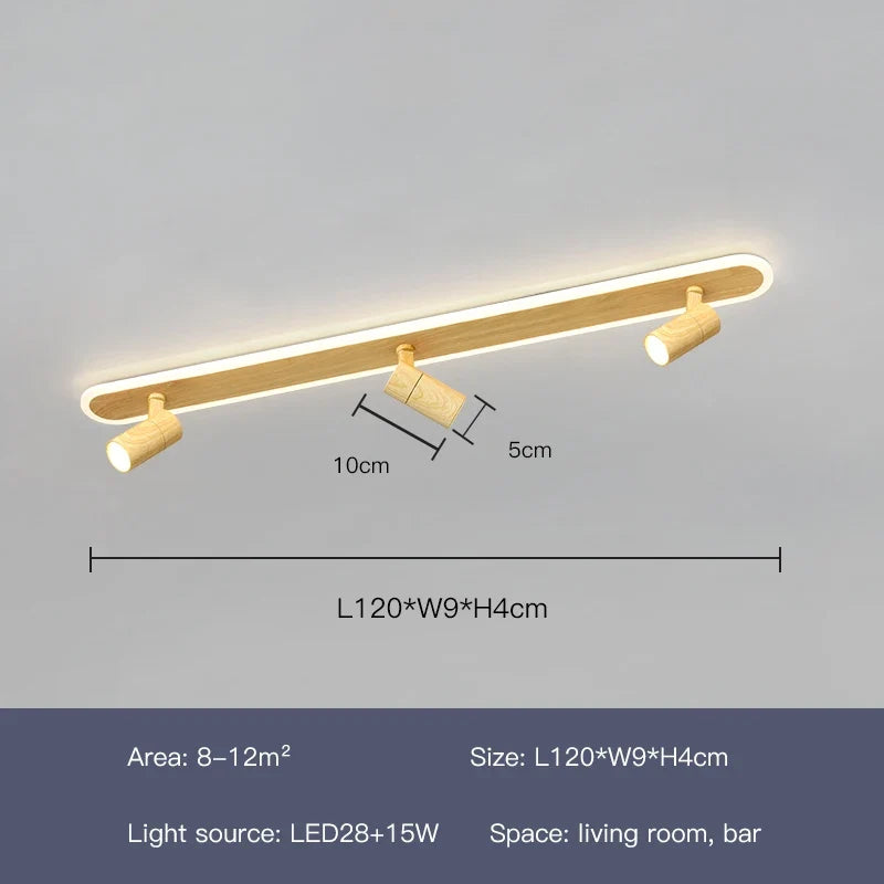 lustre led moderne design imitation bois pour intérieur