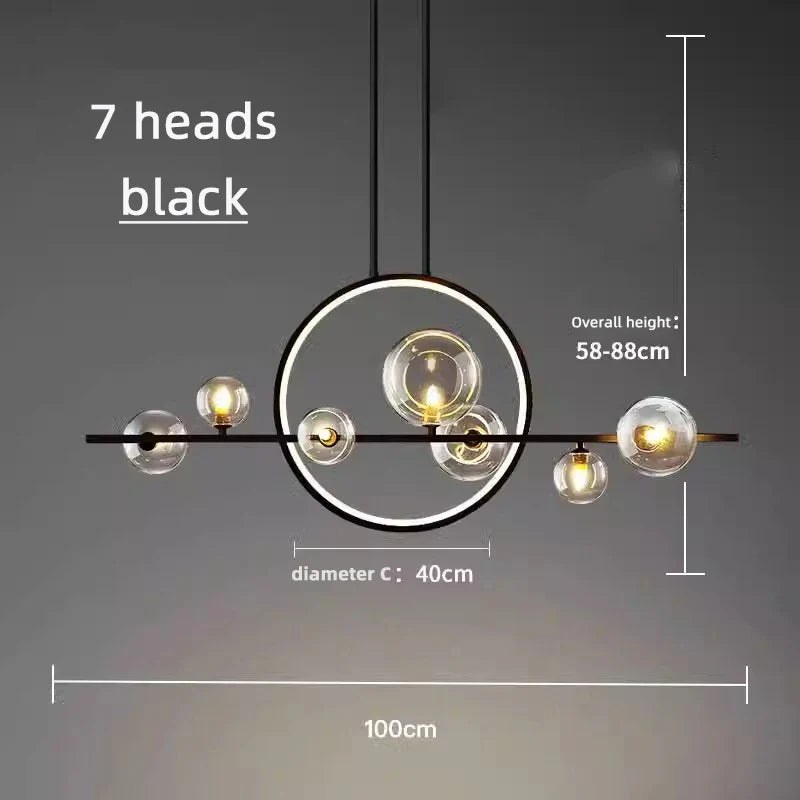 lustre à bulles en verre éclairage sphérique pour bar ou restaurant