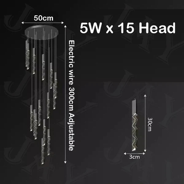 lustre en cristal de luxe à led pour un éclairage élégant