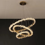 lustre moderne de luxe en cristal éclairage led annulaire variable