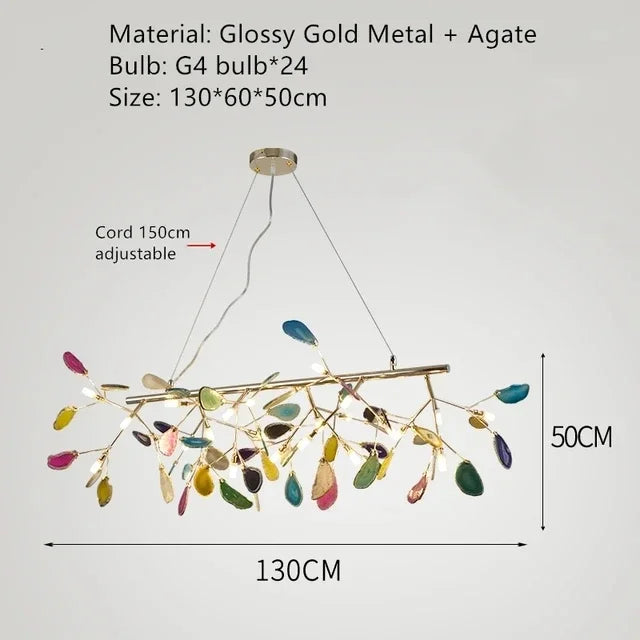 lustre luciole créatif en agate design postmoderne élégant