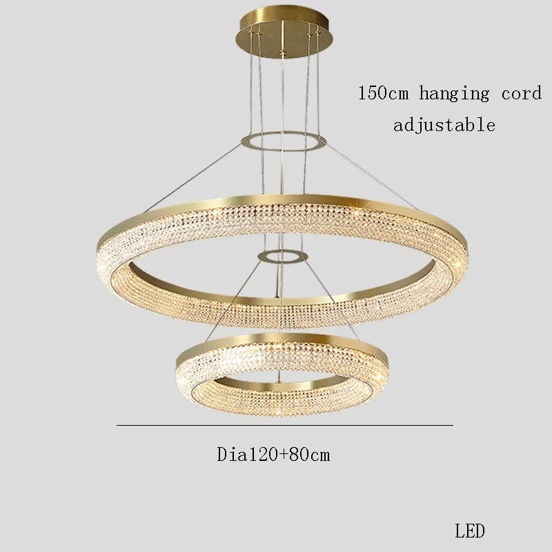 lustre de luxe led rond design moderne 	 pour intérieur