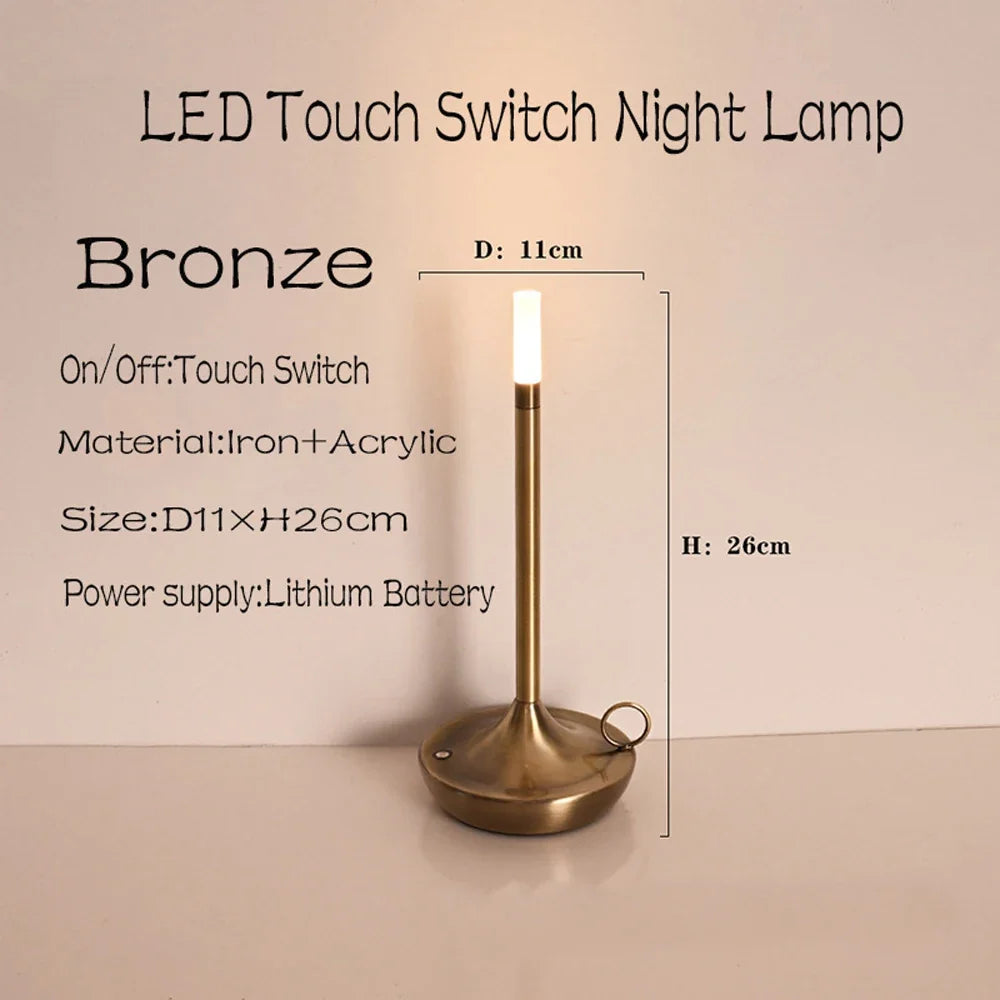 LED bougie lampe de Table de camping-car Rechargeable veilleuse tactile pour la décoration de la maison dîner atmosphère créative lampe de bureau