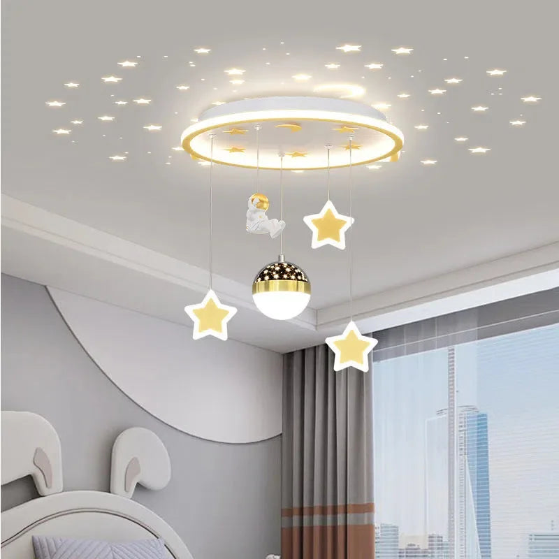 lustre étoile créatif lumineux pour chambre d'enfants