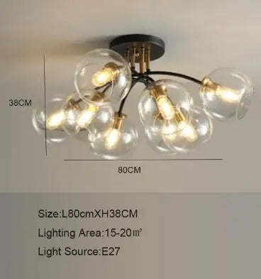 plafonnier industriel design en verre fumé pour décoration moderne