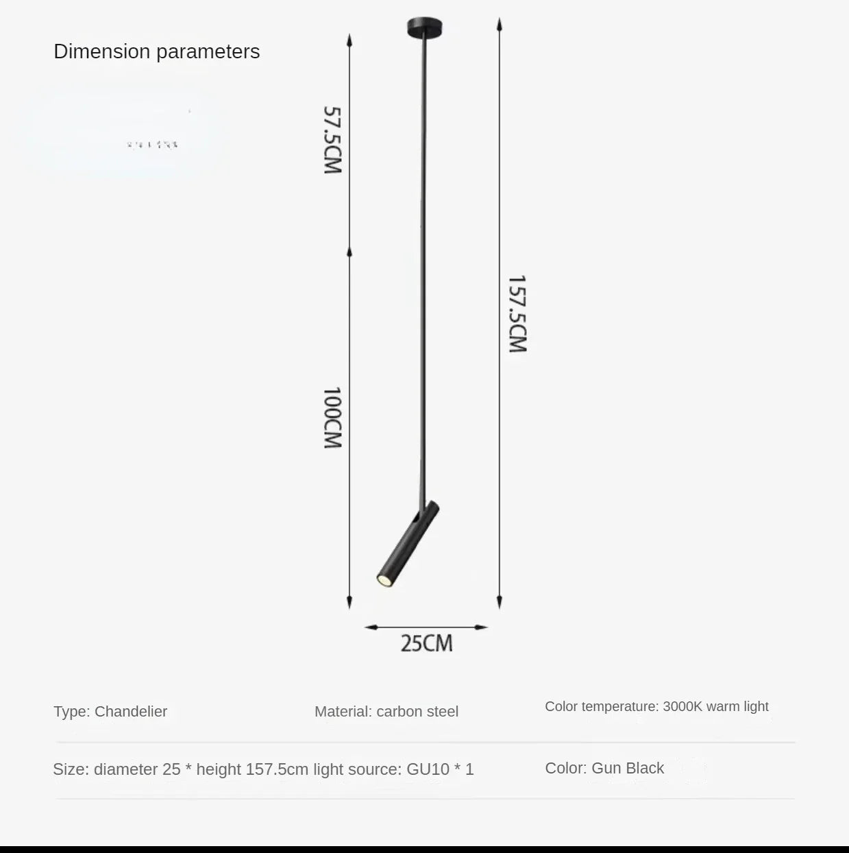 lustre haut de gamme rotatif avec projecteur d'ambiance réglable