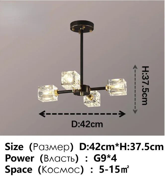 Modern Ceiling Crystal Chandelier Table, Restaurant, Kitchen Bar LED Chandelier Minimalist Home Decoration Light Luxury Crystal