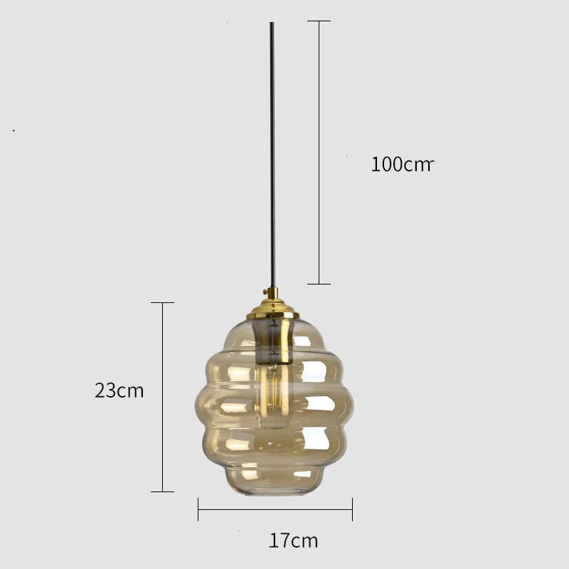 suspension moderne en verre teinté pour décoration intérieure