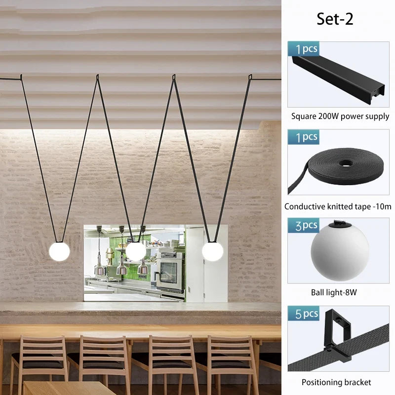 lampe led en tissu tricoté bande lumineuse pour loft