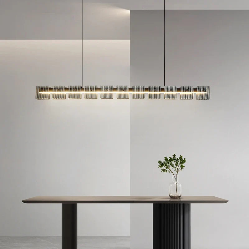 suspension moderne en acier inoxydable avec éclairage led élégant