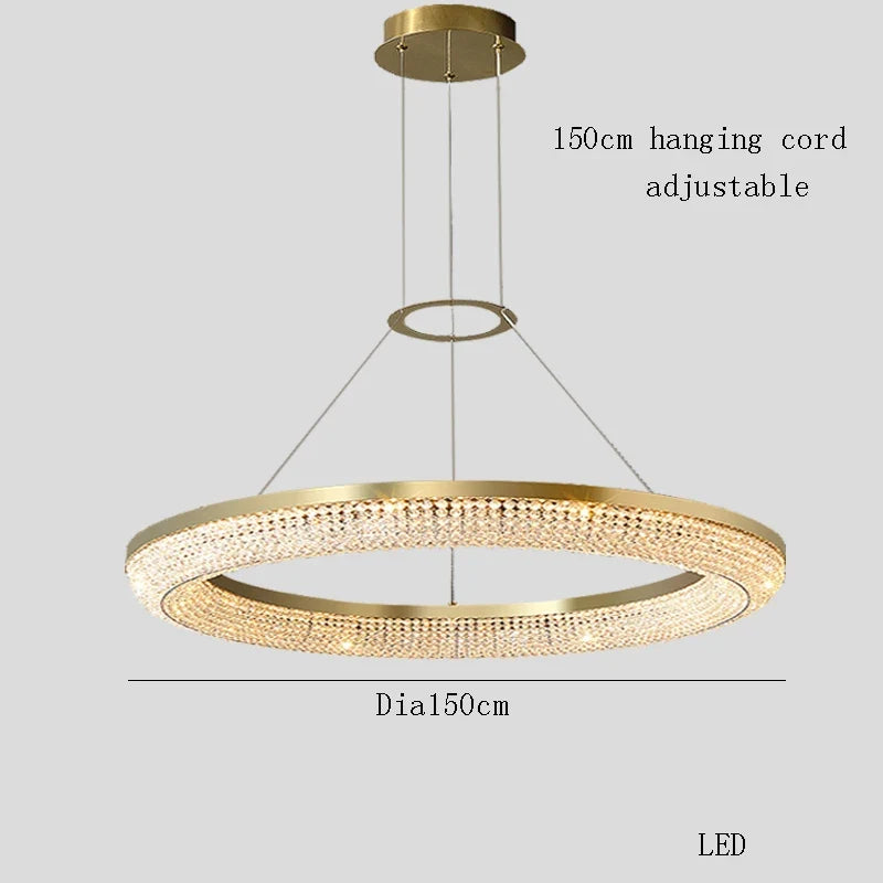lustre de luxe led rond design moderne 	 pour intérieur