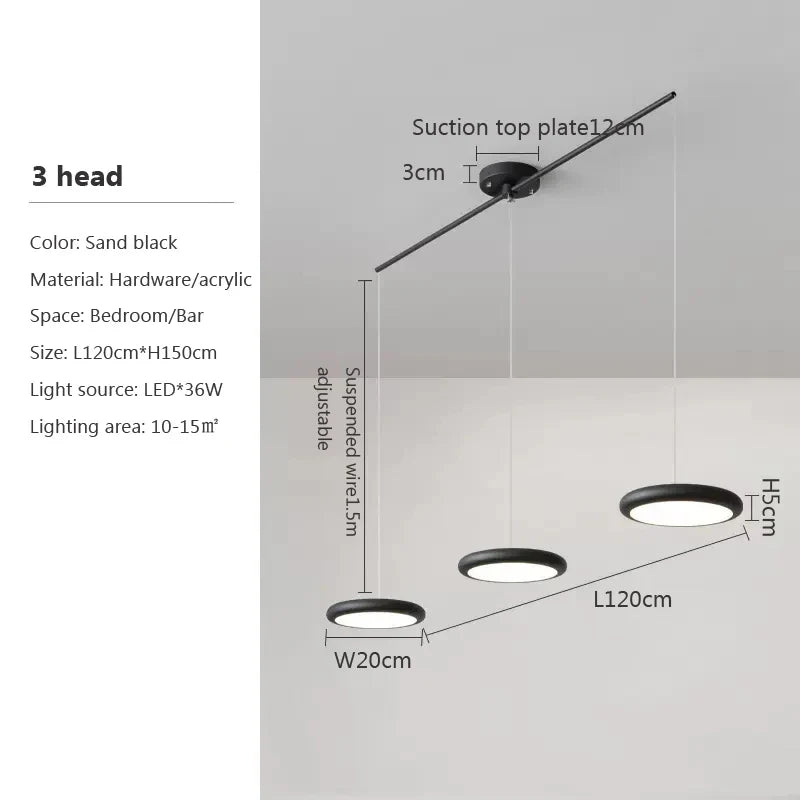 Nordique LED Suspension Lumière Vert 1-3 Tête Disque Lampes Suspendues Lustre Pour Salon Chambre Cuisine Salle À Manger Décor À La Maison Luminaire