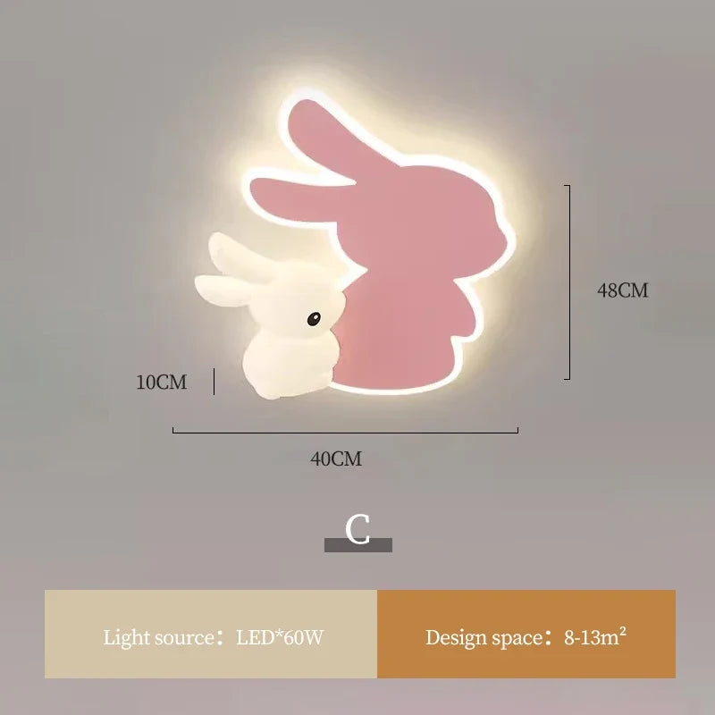 plafonnier lapin mignon pour chambre d'enfant moderne et chaleureuse