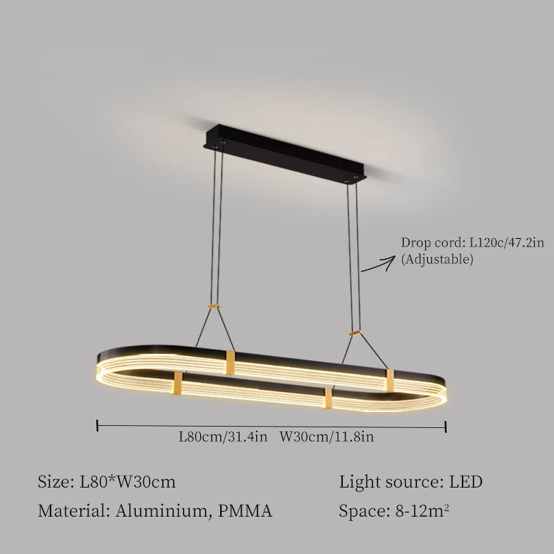 suspension moderne en led pour décoration intérieure élégante