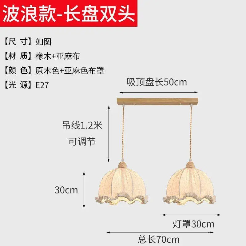 Lustre nordique en tissu de coton et de lin
