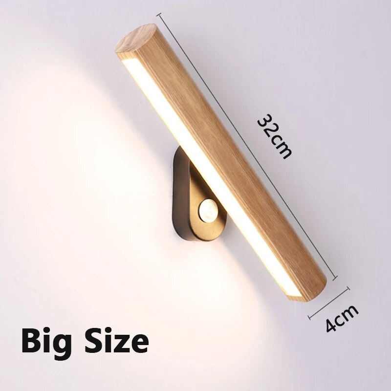 Applique murale LED Rotatives en bois arrondi