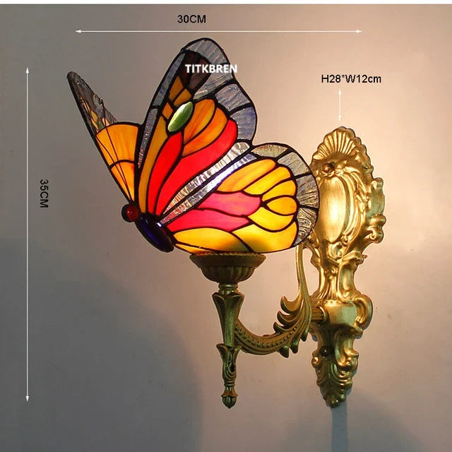 applique murale baroque en verre teinté à fleurs turques