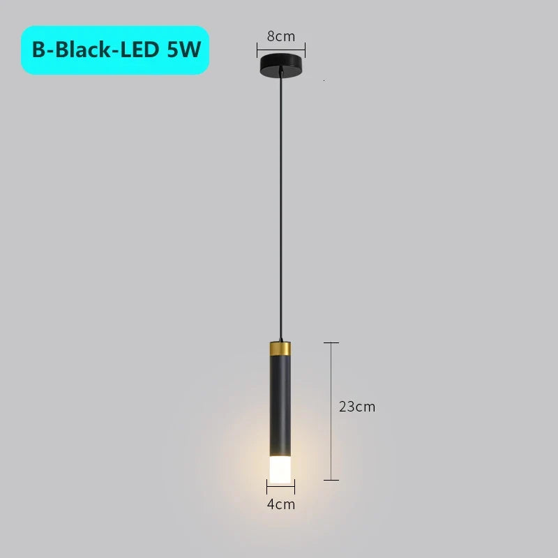 suspension moderne à tube long en led pour décoration intérieure luxe