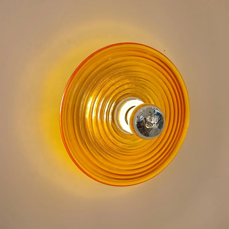 applique murale led nordique en verre ondulé pour décoration d'ambiance