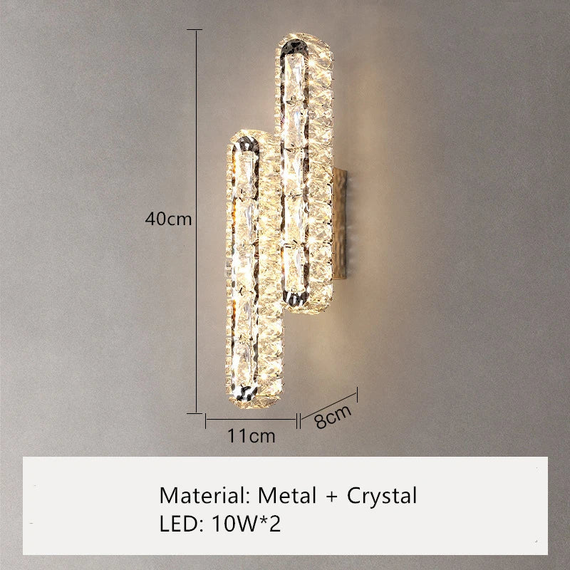 applique murale led ovale moderne en cristal pour décoration intérieure