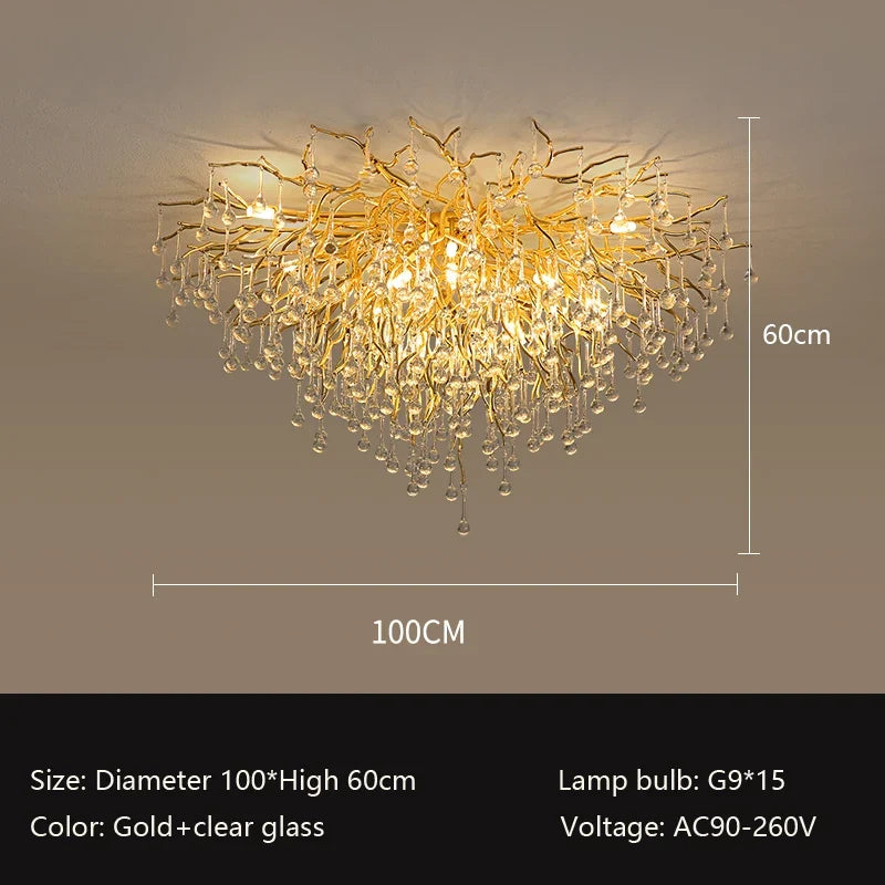 lustre nordique à led en cristal pour un éclairage élégant