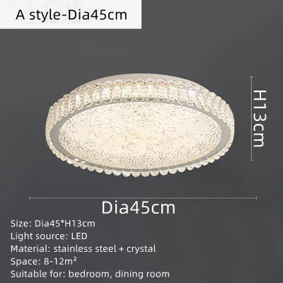 plafonnier led rond moderne en cristal pour restaurant hôtel 2022