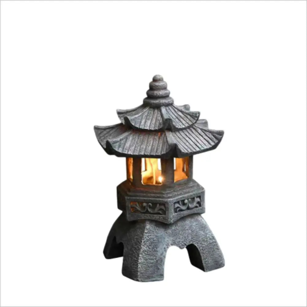 lanterne solaire pagoda étanche pour jardin et terrasse zen