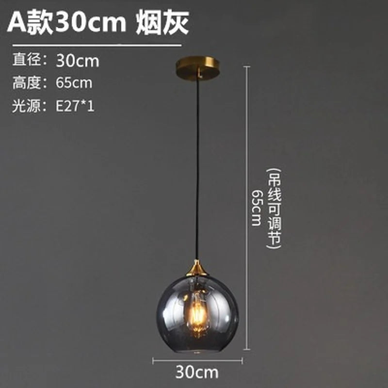 lustre nordique en verre fumé suspension simple luxe