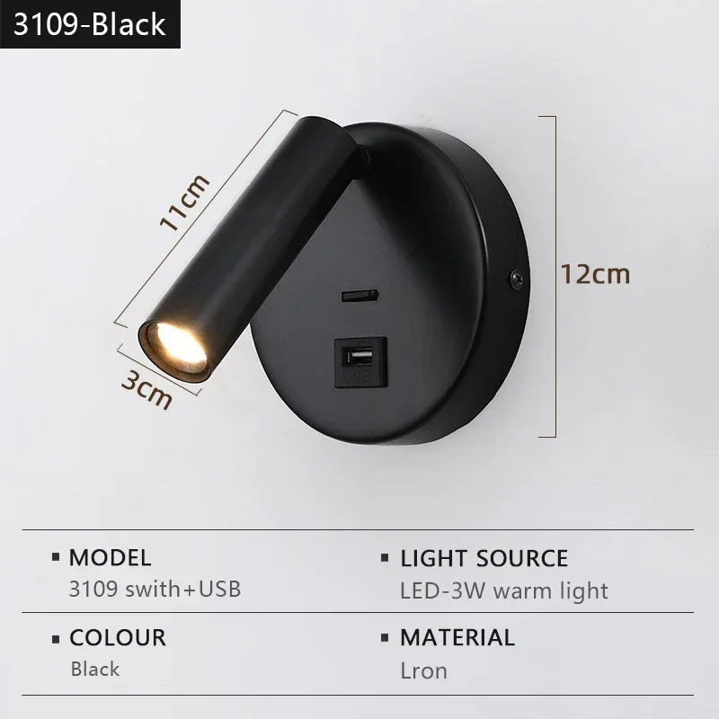 applique murale led pliable avec réglage rotatif design moderne