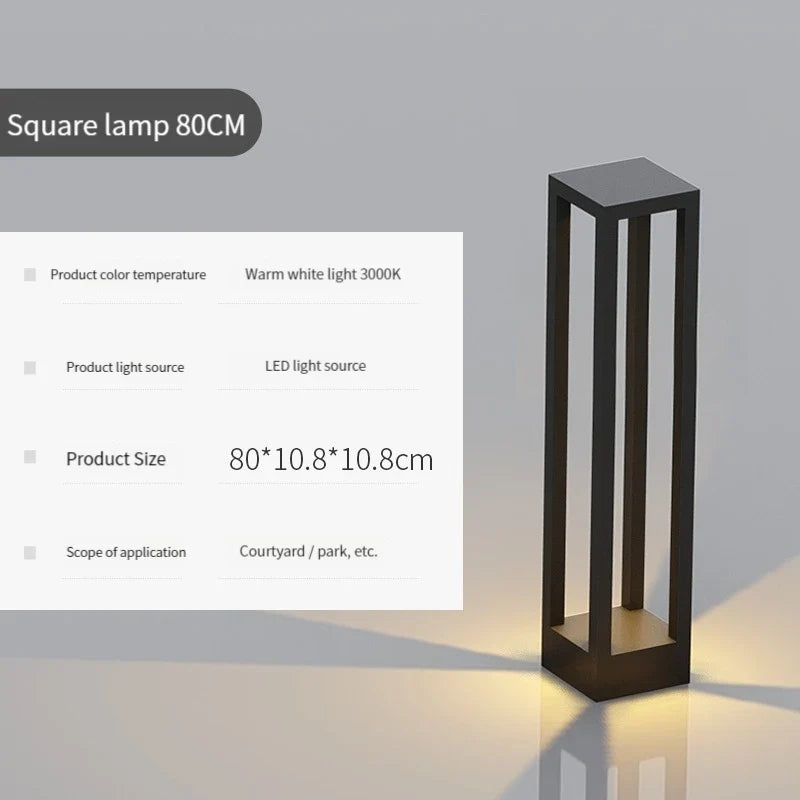 lampe de jardin moderne étanche en aluminium pour extérieur