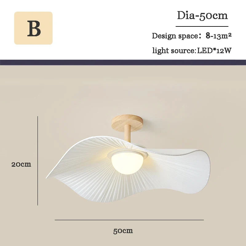 lustre moderne en bois et tissu pour décoration intérieure nordique