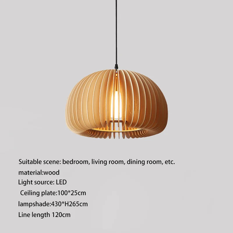 suspension luminaire rétro en bois pour îlot cuisine