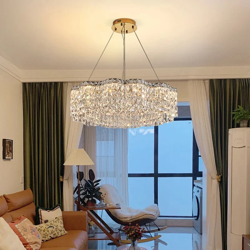 lustre moderne en cristal pour un éclairage élégant intérieur