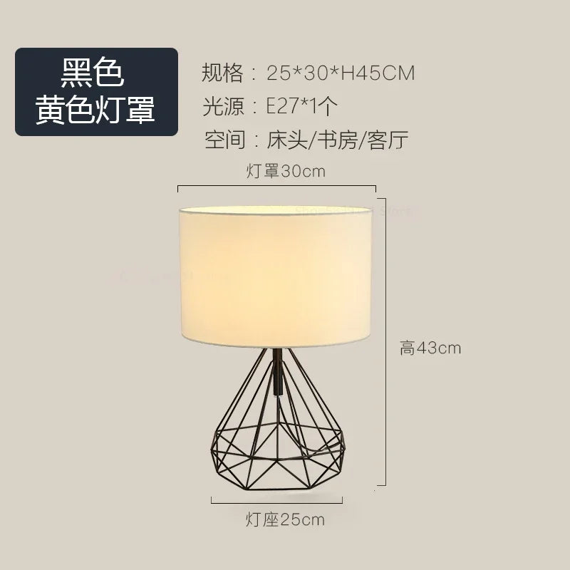 lampes de table géométriques rétro nordiques créatives pour décoration intérieure