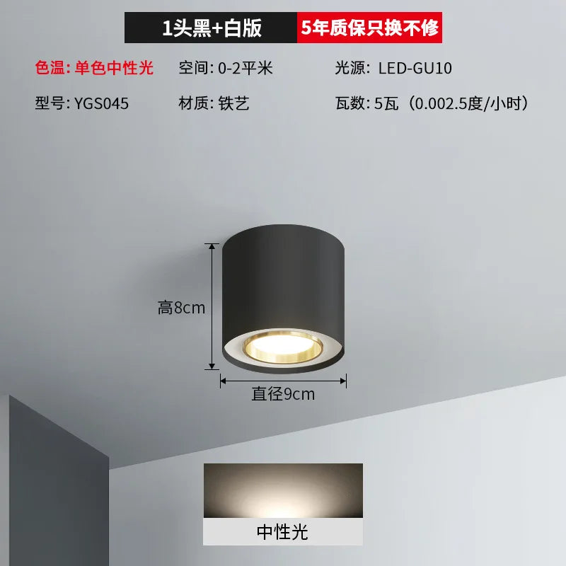 plafonnier double tête pour éclairage intérieur et extérieur
