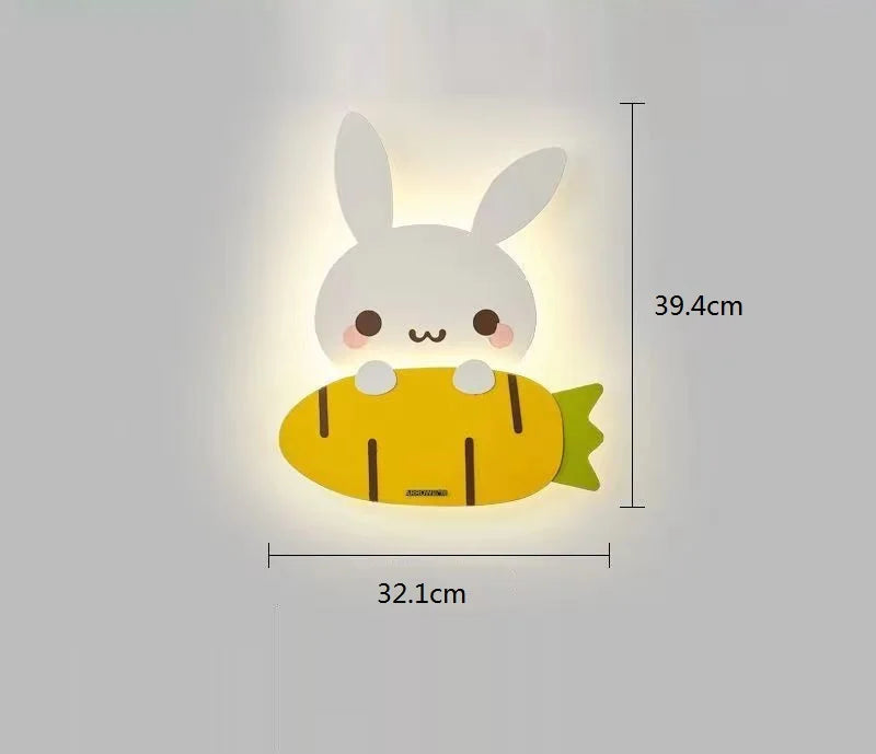 applique murale led dessin animé baleine lapin dinosaure pour enfants
