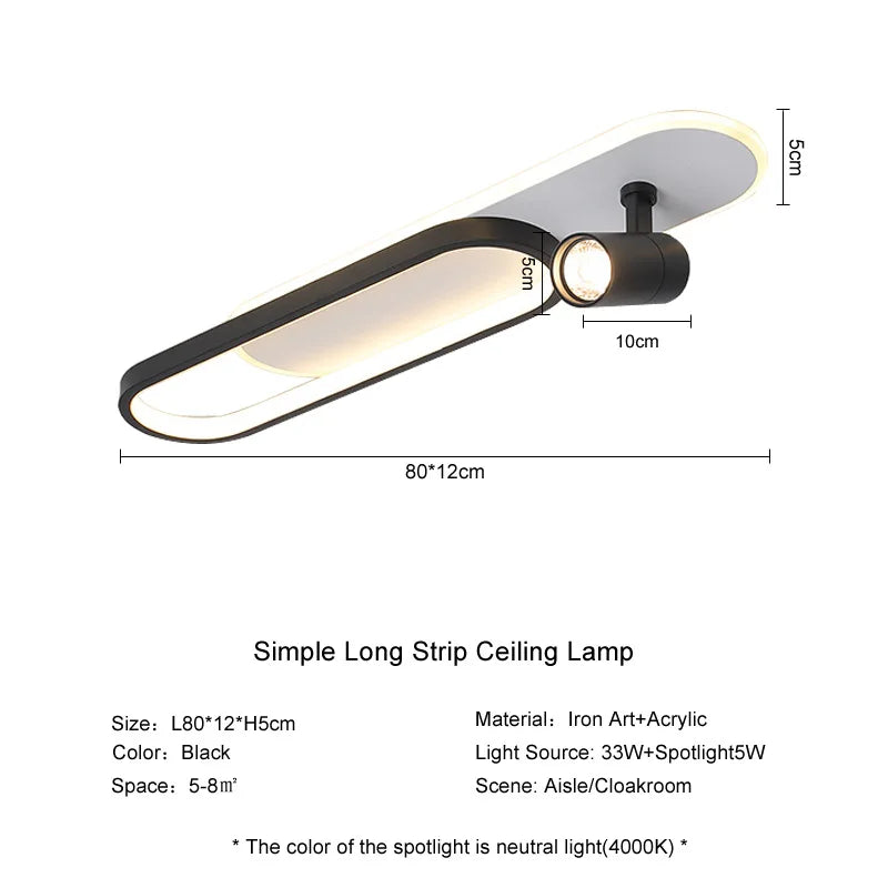 lampe de plafond moderne à leds avec projecteur décoratif