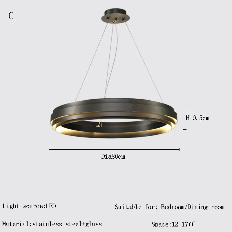 lustre led suspension post-moderne italien pour décoration intérieure