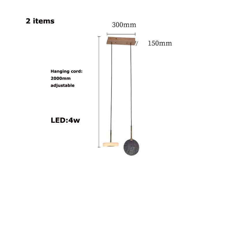 lustre led art déco en bois et marbre design élégant et moderne