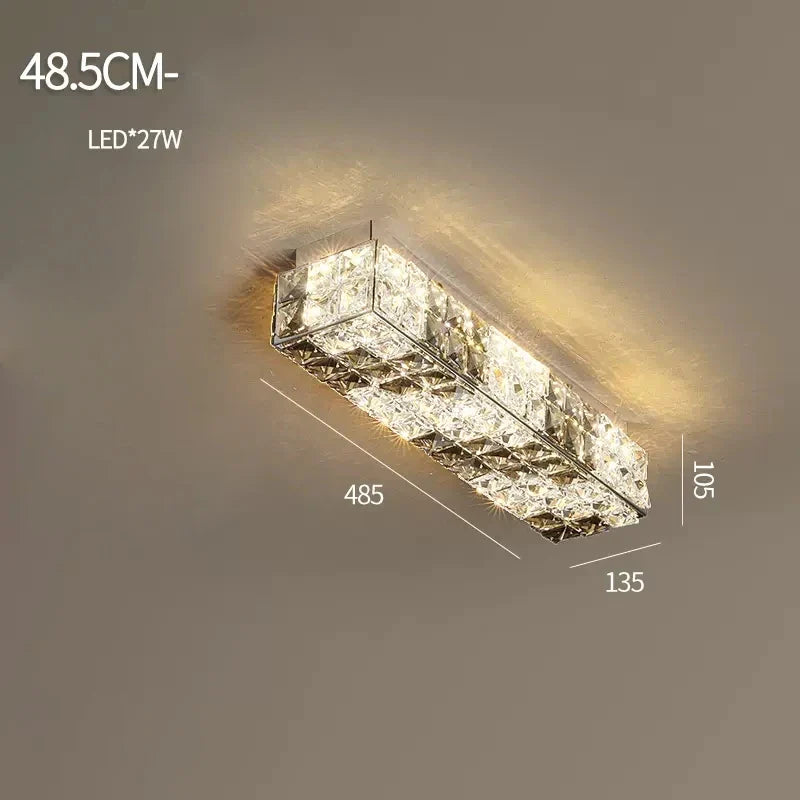 plafonnier led art déco carré cristal design moderne élégant