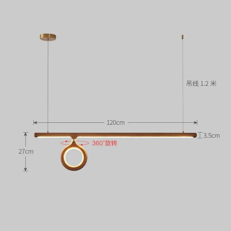 lustre en bois nordique style japonais pour éclairage intérieur