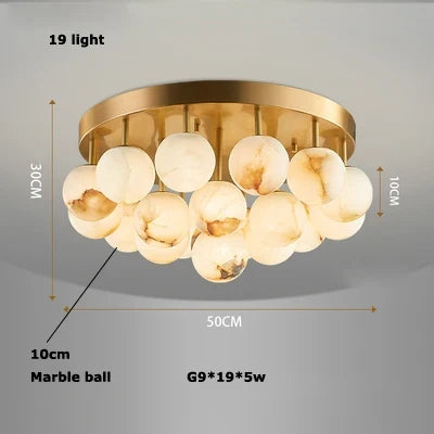 lustre moderne en marbre doré et noir pour éclairage élégant