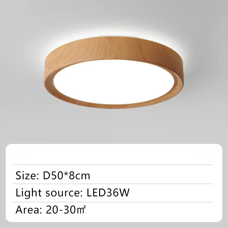plafonnier led rond en bois éclairage d'intérieur luminaire décoratif