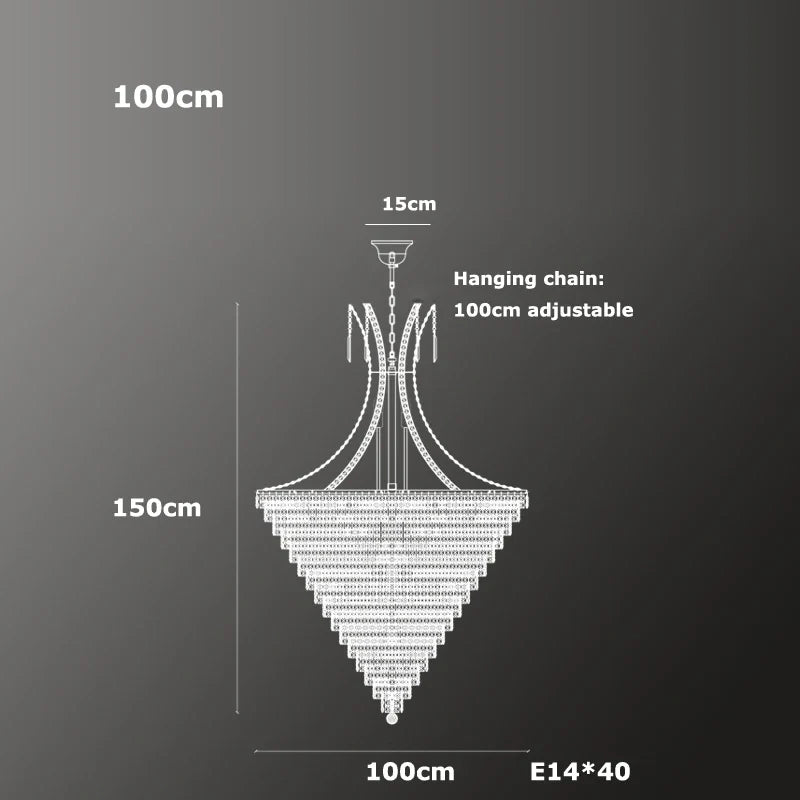 lustre en cristal chrome pour éclairage intérieur élégant